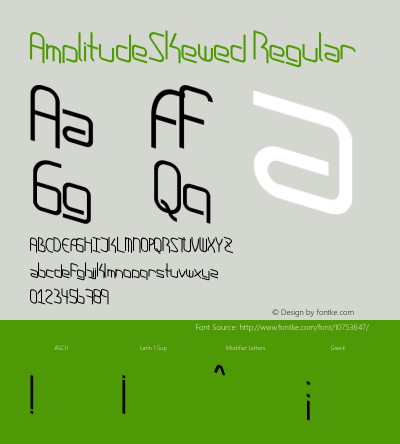 AmplitudeSkewed Regular Version 1.00 July 30, 2015, initial release图片样张