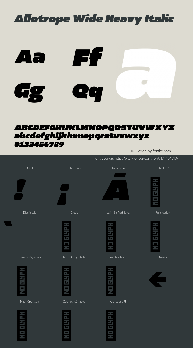 Allotrope Wide Heavy Italic Version 1.000 | web-TT图片样张