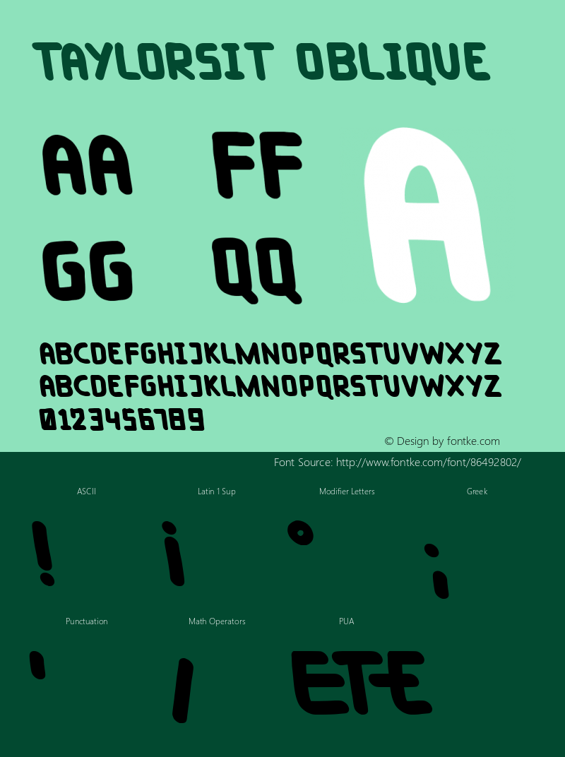 Taylorsit Oblique Version 1.00;October 8, 2020;FontCreator 12.0.0.2563 64-bit图片样张