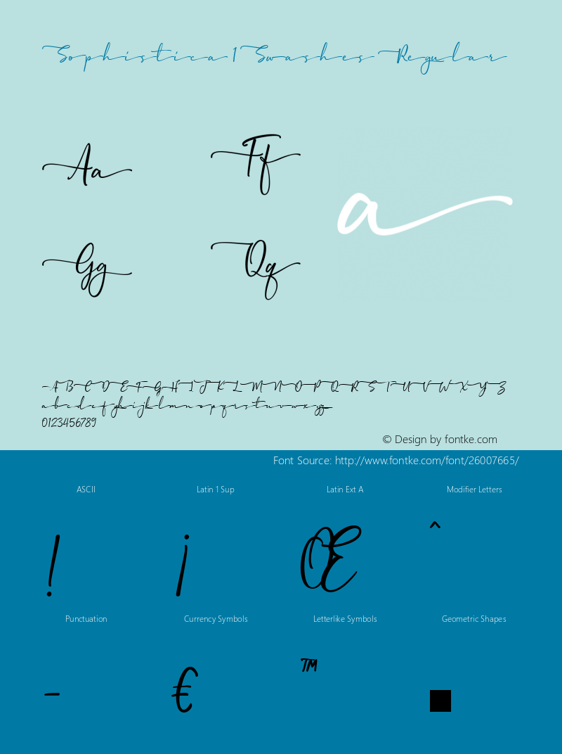 Sophistica 1 Swashes Regular 1.000图片样张