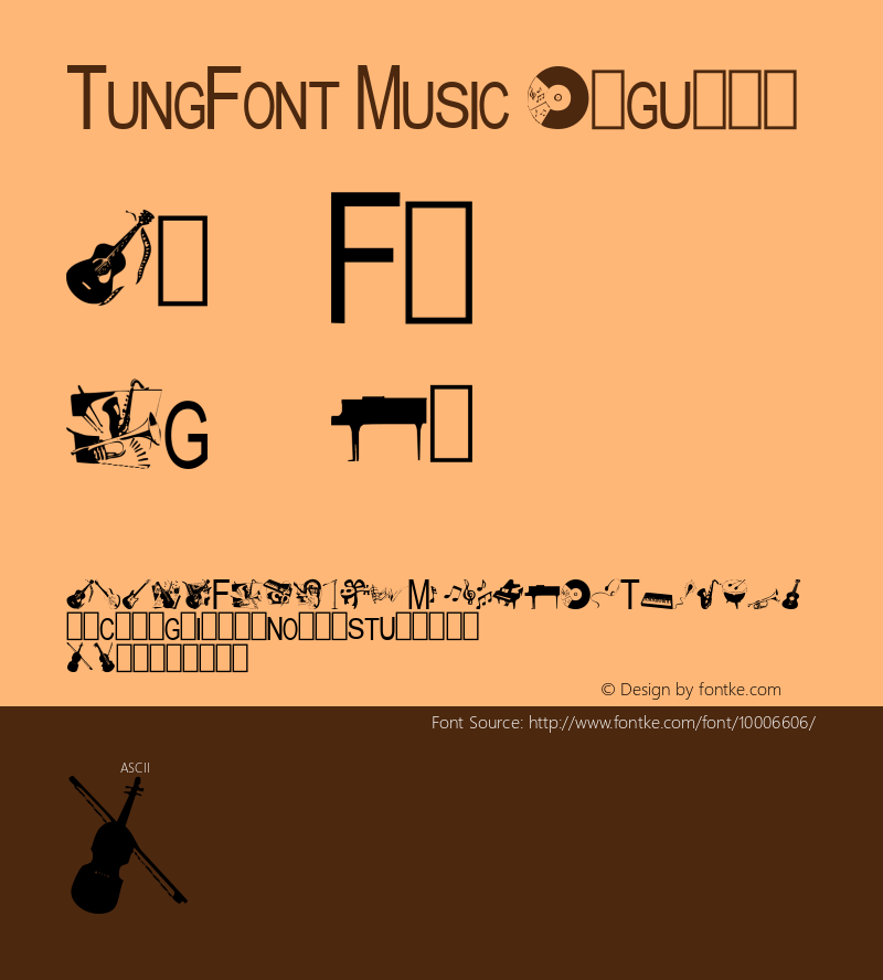 TungFont Music Regular 2000; 1.0, initial release图片样张