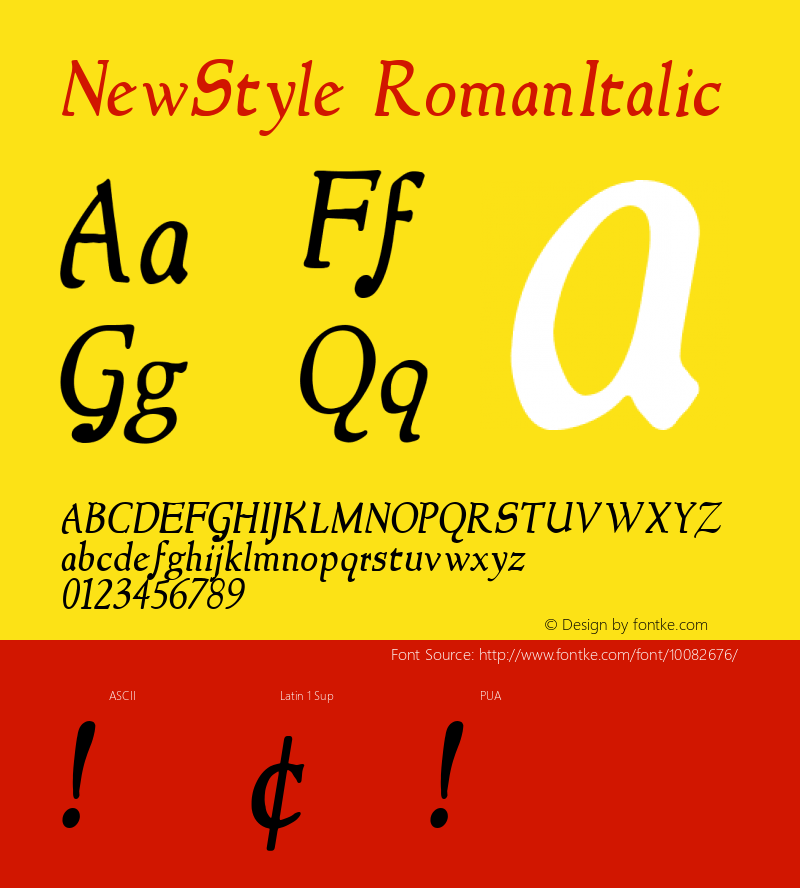 NewStyle RomanItalic Version 1.00图片样张