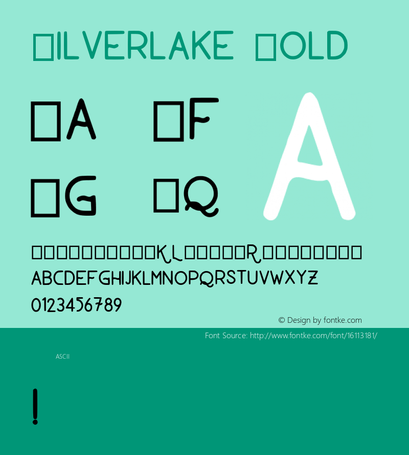 Silverlake Bold Version 2图片样张