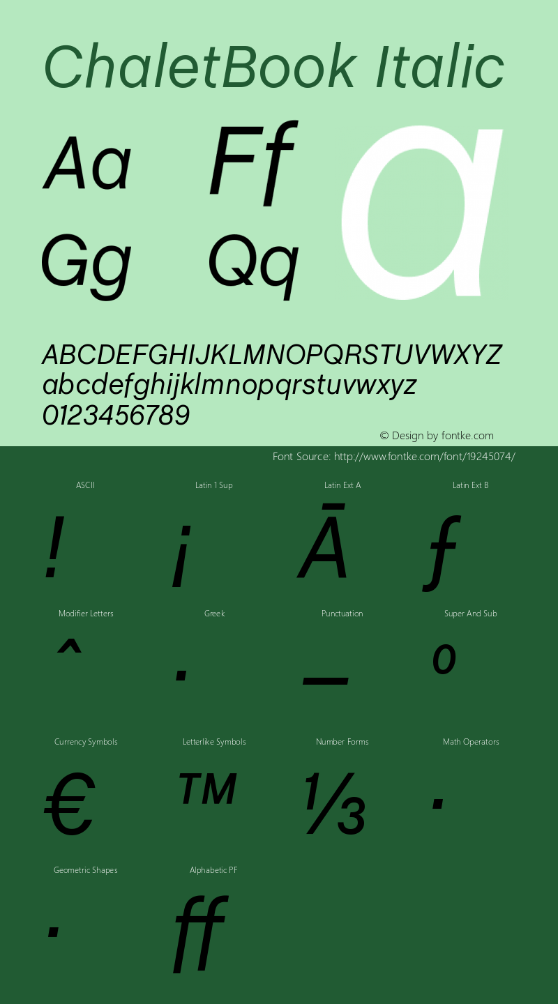 ChaletBook Italic Version 001.000图片样张