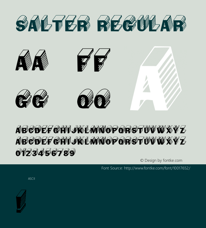 Salter Regular -------------- d:\aff10\SALTER.FF1 ----------图片样张