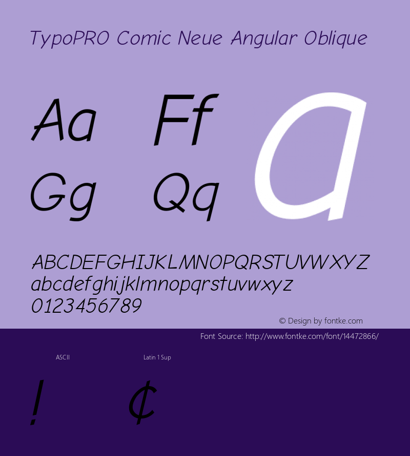 TypoPRO Comic Neue Angular Oblique Version 1.000图片样张