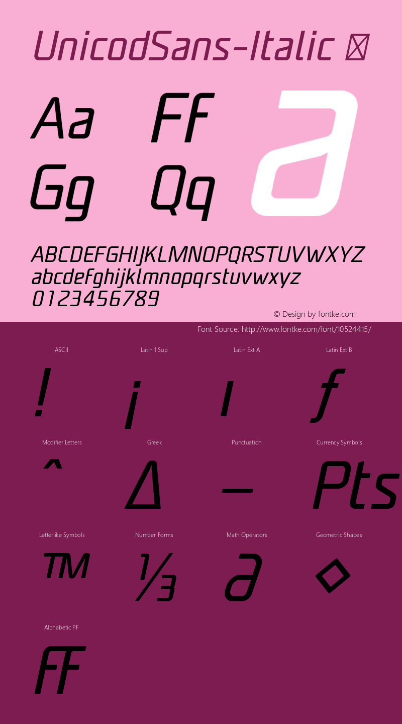 UnicodSans-Italic ☞ Version 1.000;com.myfonts.mostardesign.unicod-sans.italic.wfkit2.3rXz图片样张