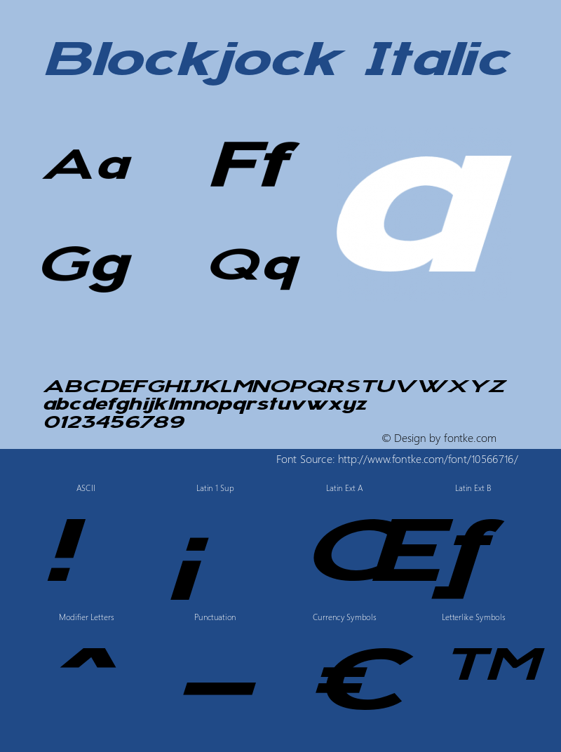 Blockjock Italic Version 1.000图片样张