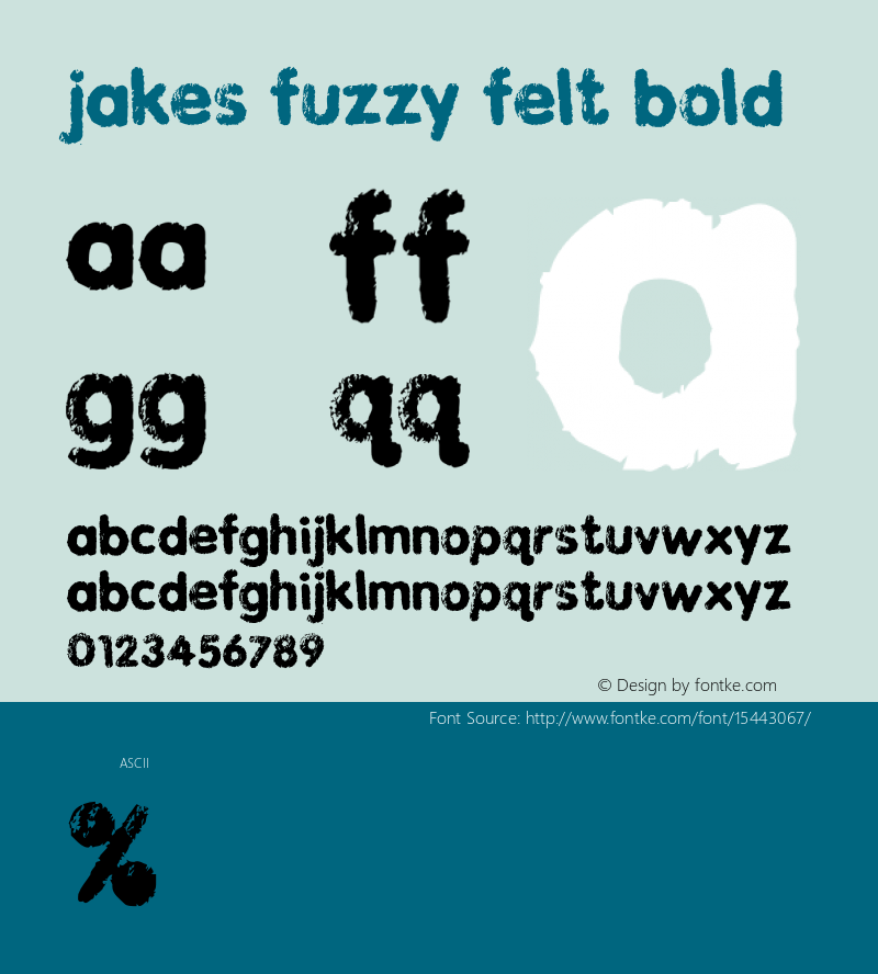 Jakes Fuzzy Felt Bold Version 1.03图片样张