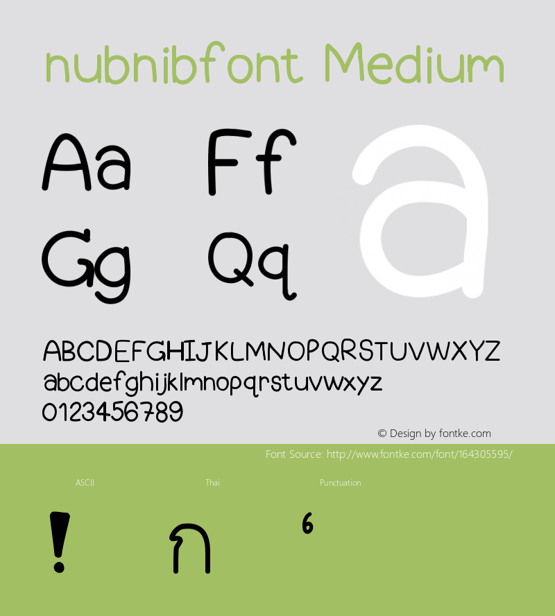 nubnibfont Version 001.000图片样张