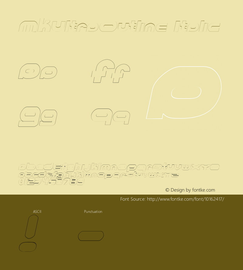 MKUltraOutline Italic Rev. 003.000图片样张