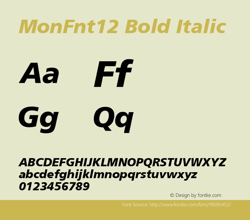 MonFnt12 Bold Italic Version 1.00图片样张
