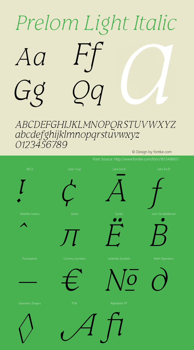 Prelom Light Italic 1.000图片样张