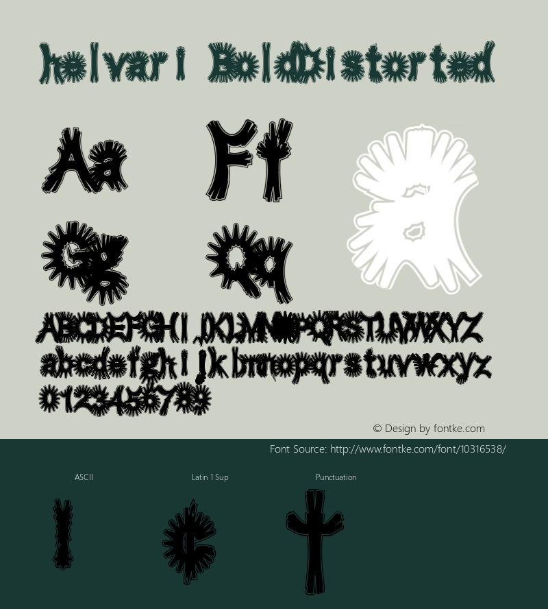 helvari BoldDistorted Version 1.000 2007 initial release图片样张