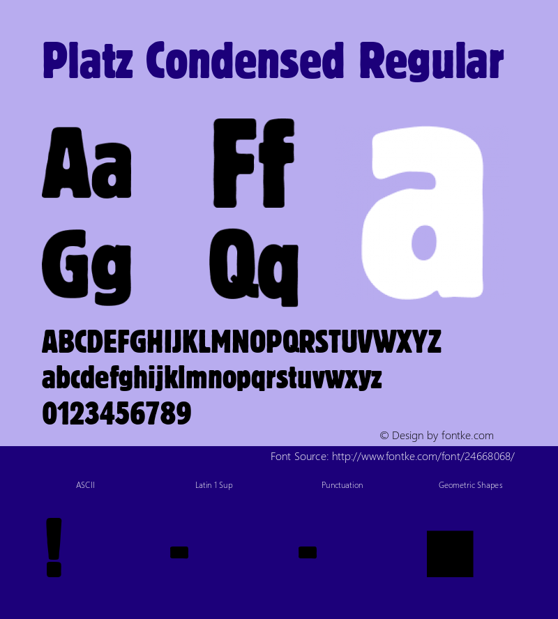 Platz Condensed Version 1.070图片样张