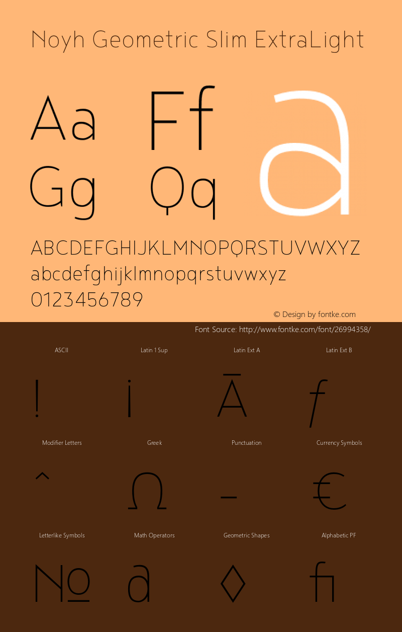 NoyhGeometricSlim-ExtraLight Version 1.000图片样张