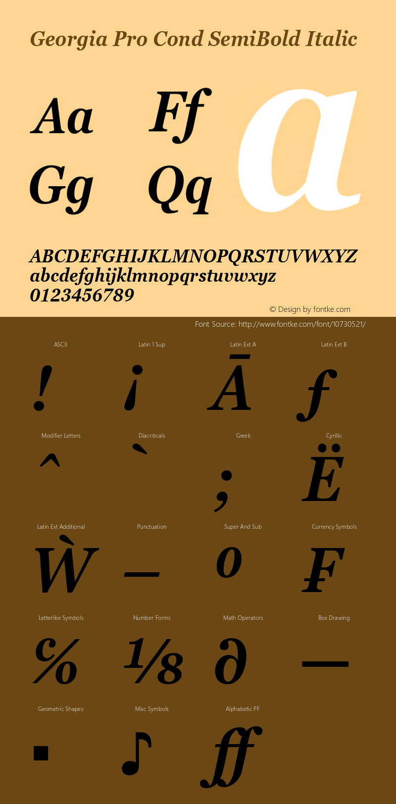 Georgia Pro Cond SemiBold Italic Version 6.02图片样张