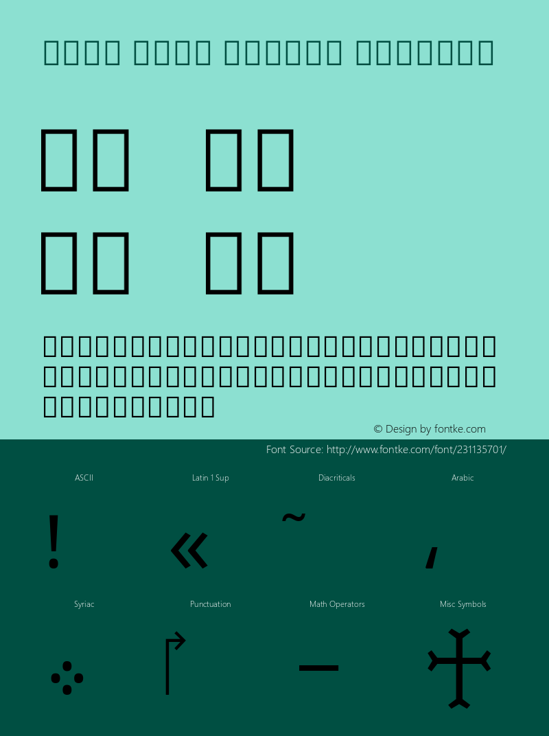 Noto Sans Syriac Version 2.000;July 19, 2022;FontCreator 14.0.0.2828 64-bit图片样张