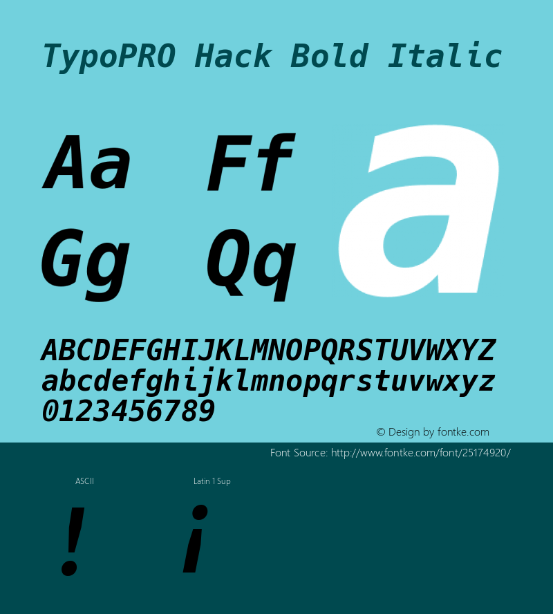 TypoPRO Hack Bold Italic Version 3.000; 706b2b23b-release; ttfautohint (v1.6) -l 6 -r 50 -G 200 -x 10 -H 265 -D latn -f latn -m 
