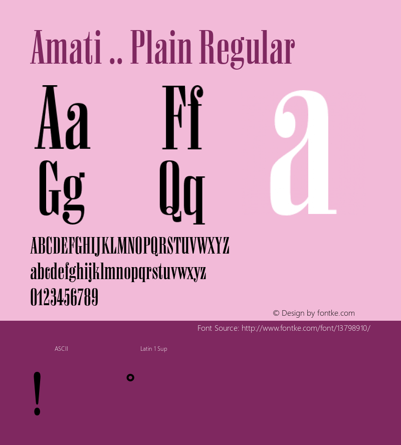 Amati .. Plain Regular Unknown图片样张