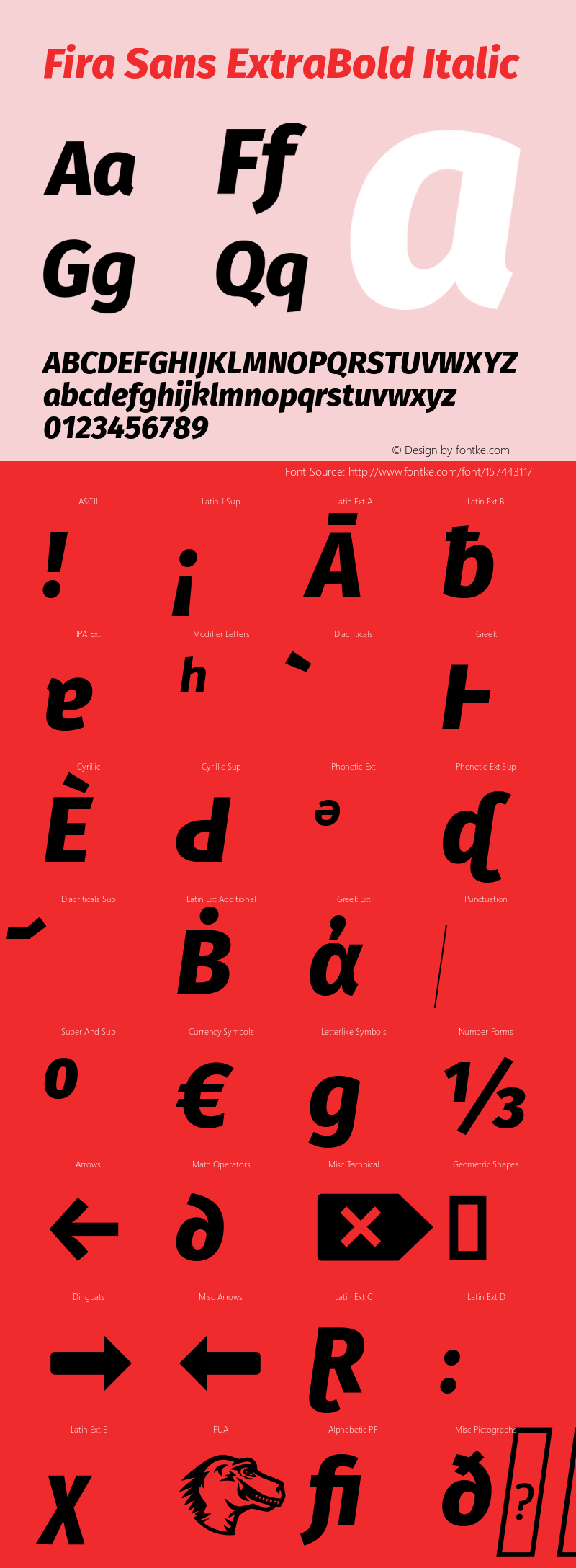 Fira Sans ExtraBold Italic Version 4.106图片样张