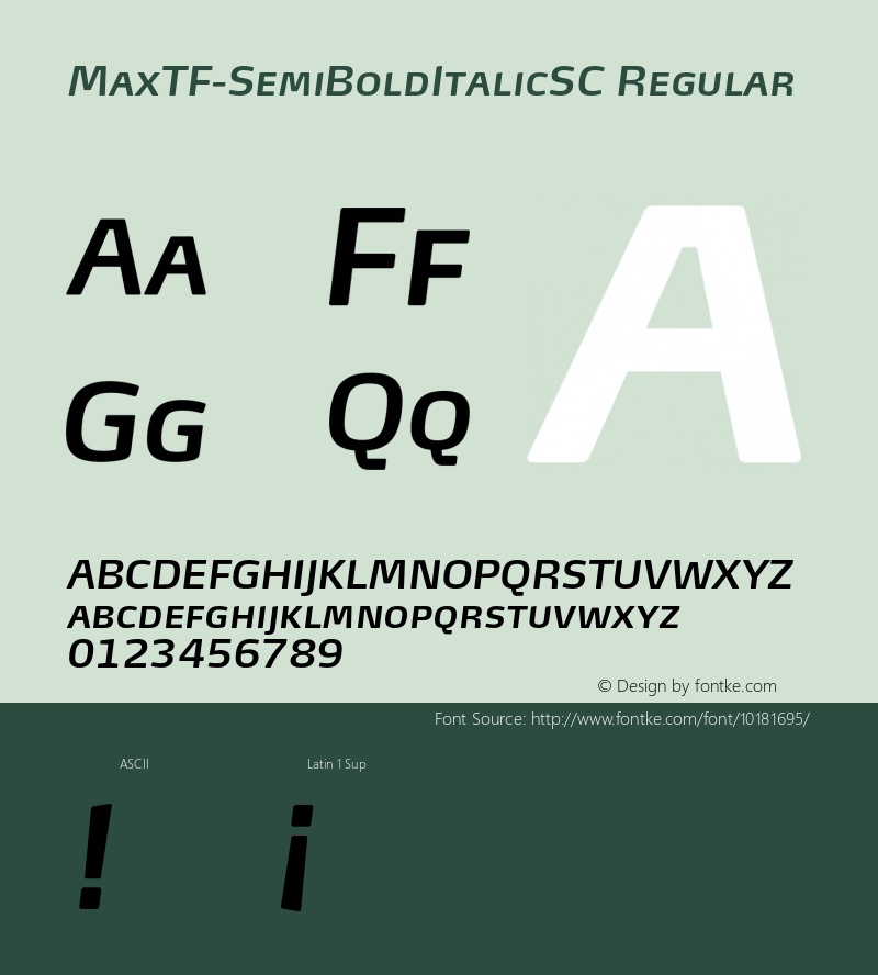 MaxTF-SemiBoldItalicSC Regular 4.460图片样张