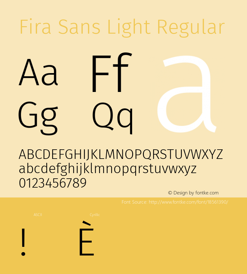 Fira Sans Light Regular Version 4.203;PS 004.203;hotconv 1.0.88;makeotf.lib2.5.64775; ttfautohint (v1.4.1)图片样张