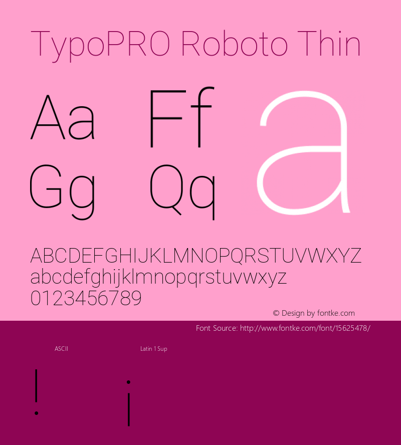 TypoPRO Roboto Thin Version 2.001047; 2015图片样张