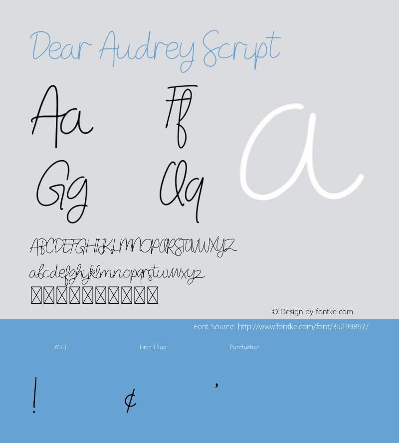 Dear Audrey Script Version 1.002;Fontself Maker 3.2.2图片样张