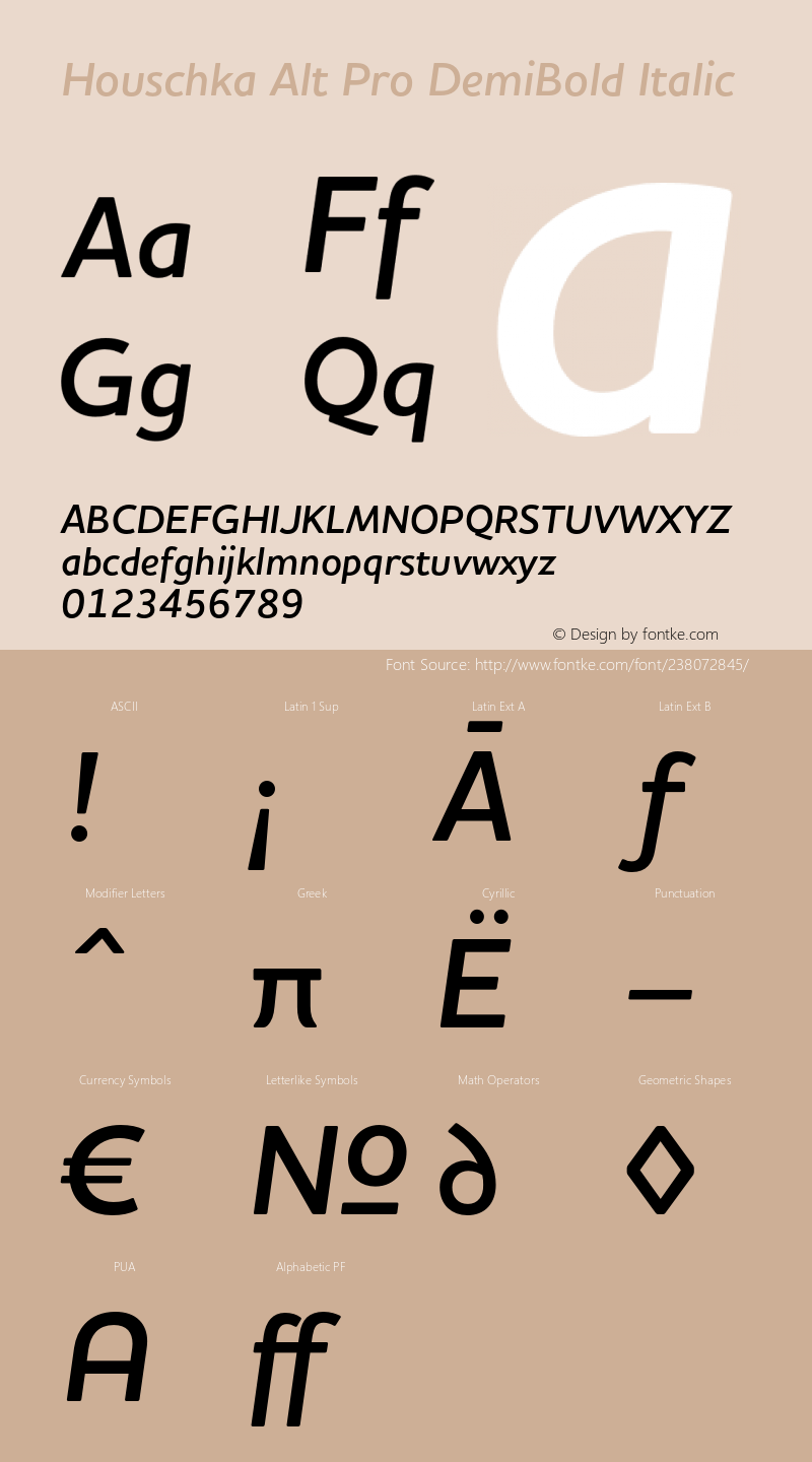 Houschka Alt Pro DemiBold Italic Version 1.001图片样张
