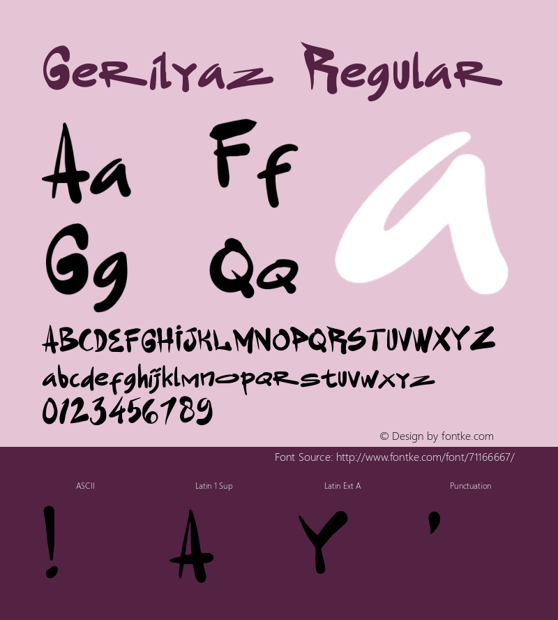 Gerilyaz Version 1.000;Fontself Maker 3.5.1图片样张