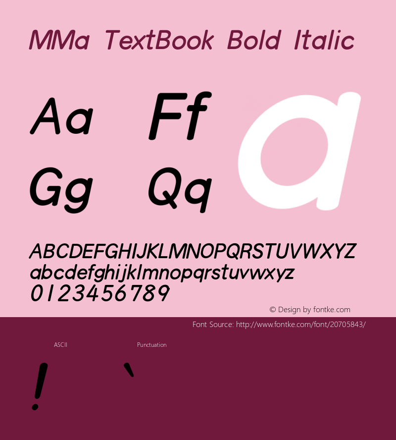 MMaTextBook-BoldItalic Version 3.001;PS 001.000;hotconv 1.0.38;makeotf.lib1.6.5960图片样张