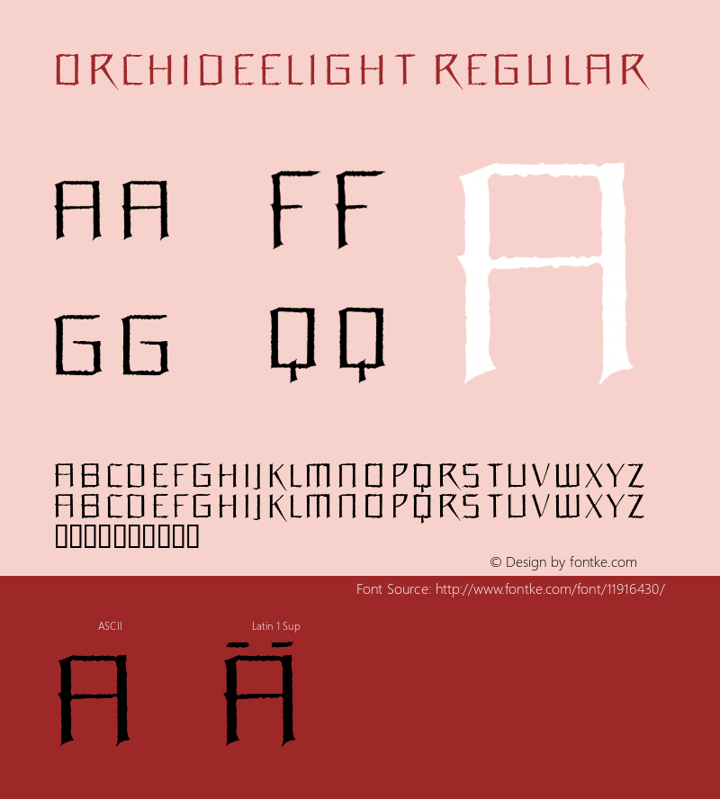 OrchideeLight Regular Macromedia Fontographer 4.1.2 22.09.2006图片样张