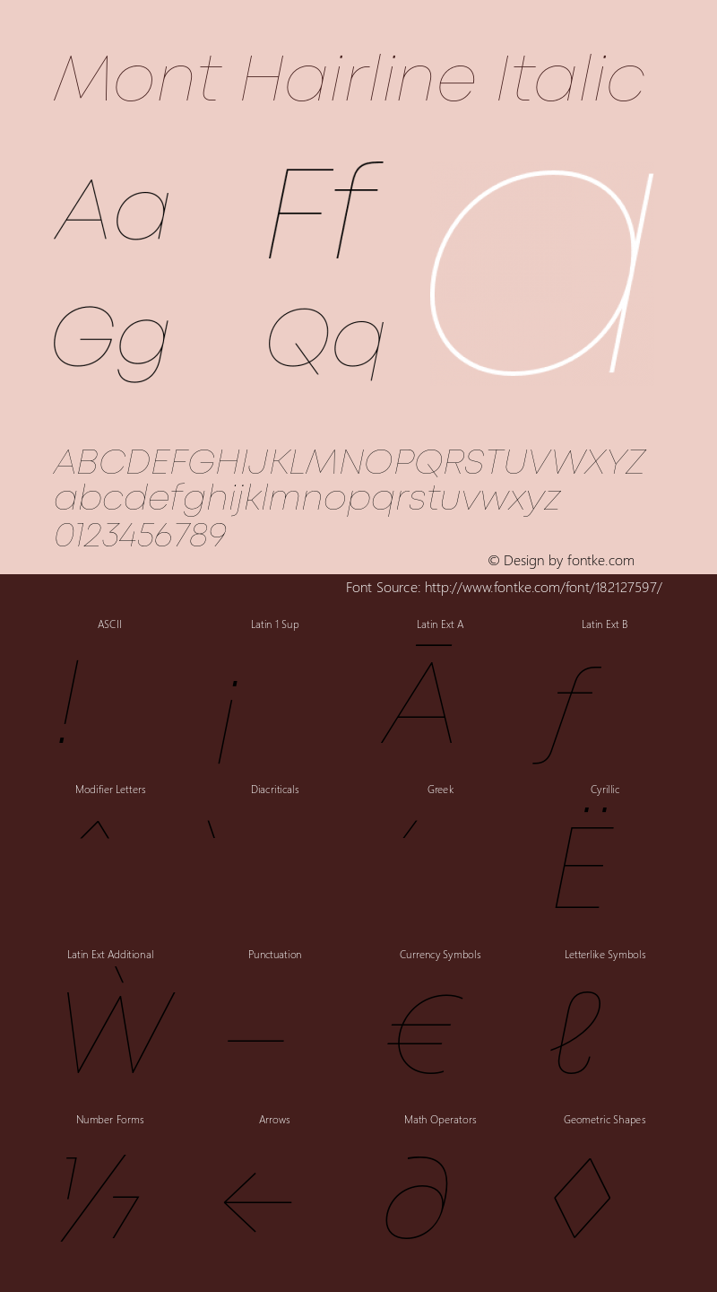 Mont Hairline Italic Version 1.003;PS 001.003;hotconv 1.0.88;makeotf.lib2.5.64775图片样张