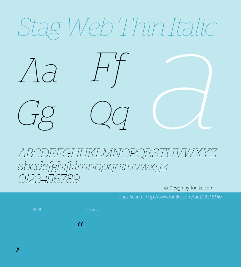 Stag Web Thin Italic Version 2.1 2011图片样张