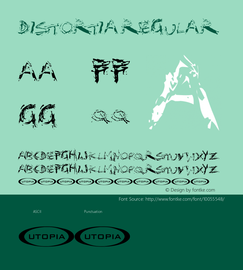 Distortia Regular Macromedia Fontographer 4.1 9/7/98图片样张