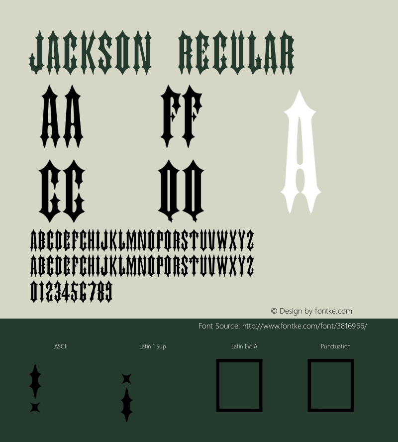 JACKSON Regular Altsys Fontographer 3.5  3/17/97图片样张