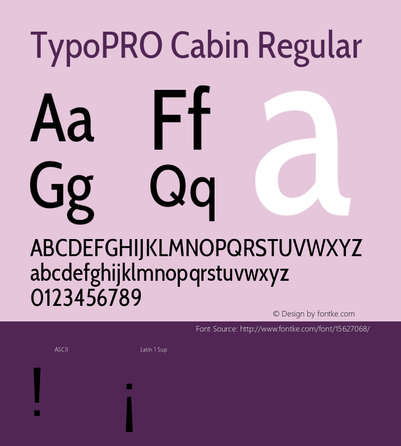 TypoPRO Cabin Regular Version 1.006图片样张