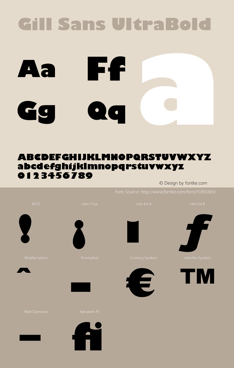 Gill Sans UltraBold Version 001.002图片样张