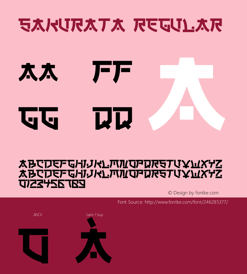 SAKURATA Version 1.00;August 23, 2020;FontCreator 12.0.0.2560 64-bit图片样张