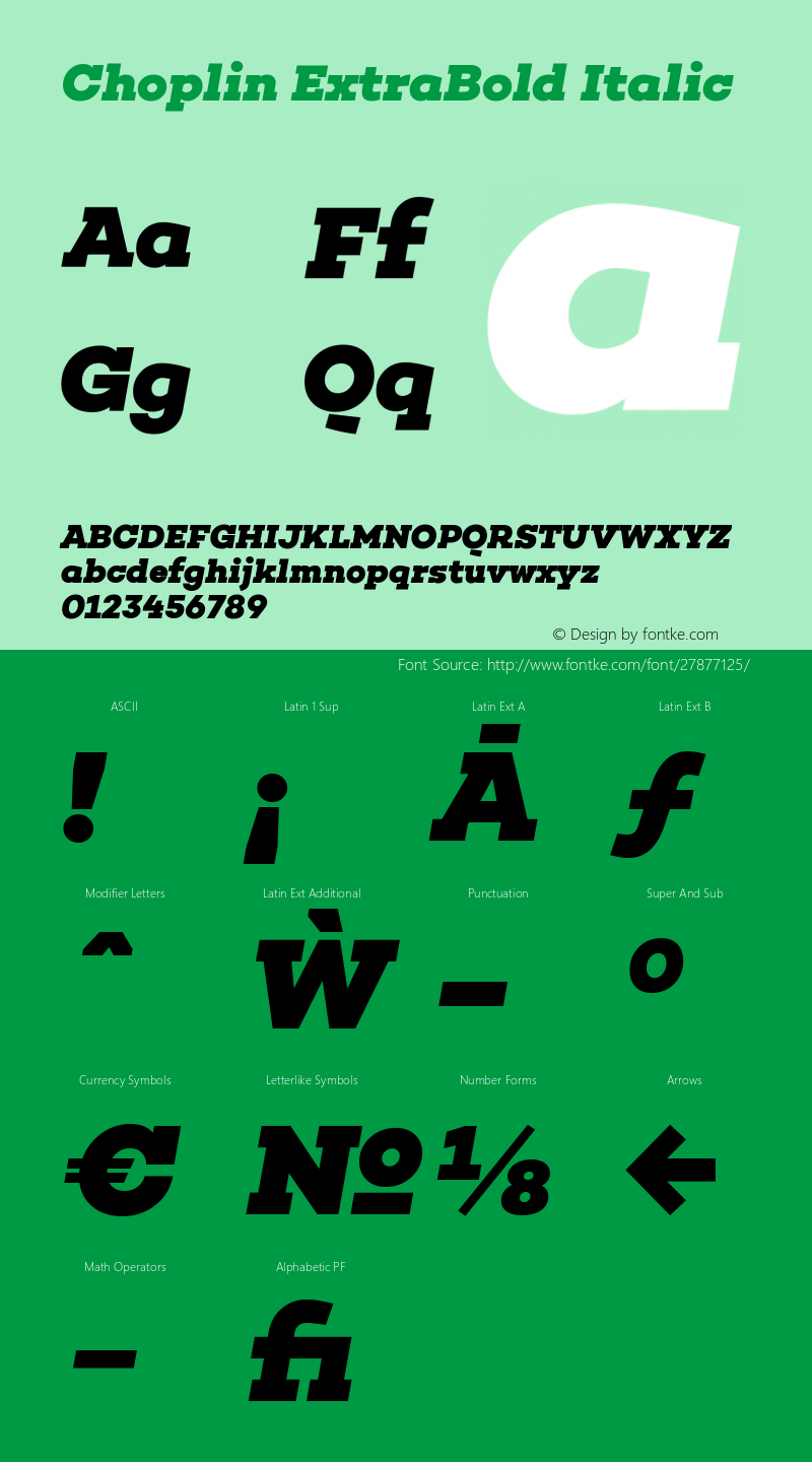 Choplin ExtraBold Italic Version 1.000;PS 001.000;hotconv 1.0.70;makeotf.lib2.5.58329图片样张