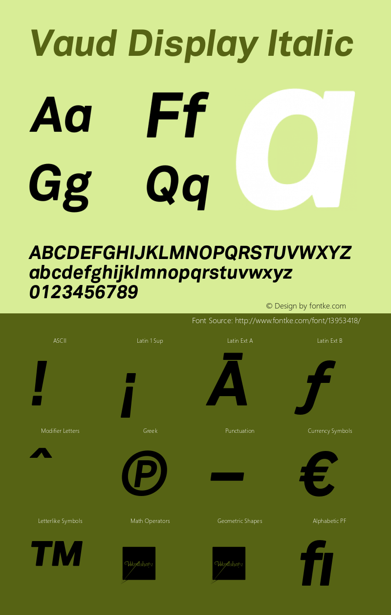 Vaud Display Italic Version 1.000;PS 001.000;hotconv 1.0.38图片样张