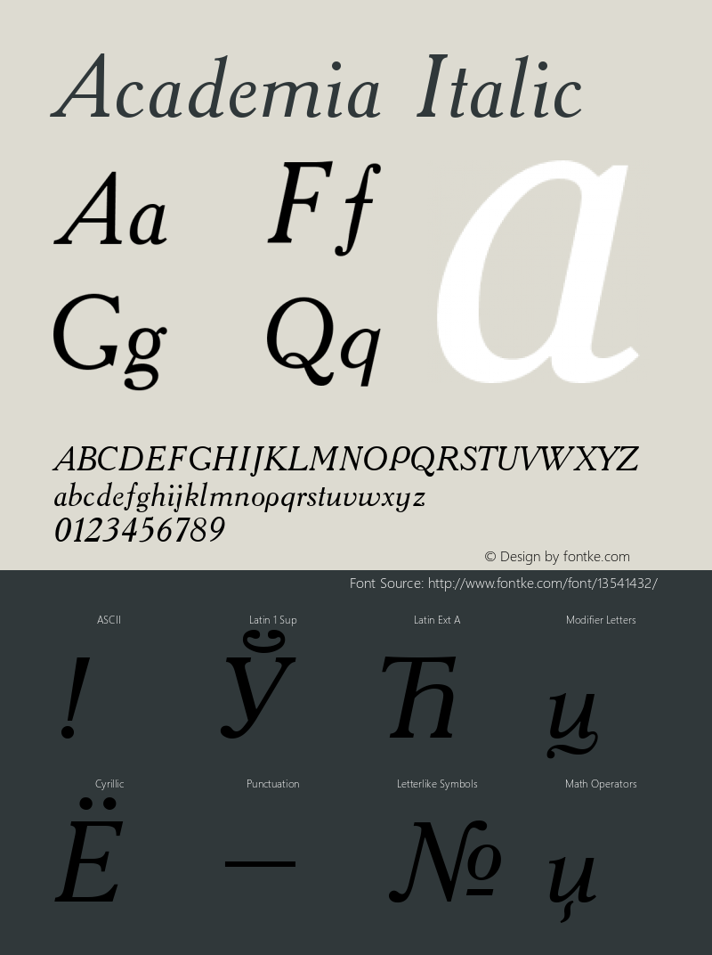 Academia Italic Unknown图片样张