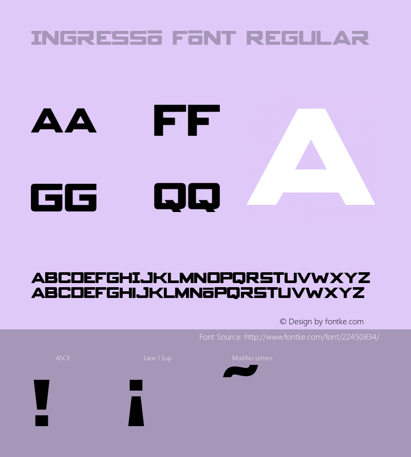 Ingresso Font Version 1.1 2016图片样张
