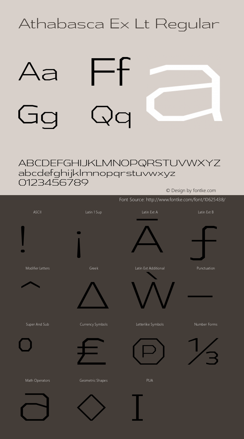 Athabasca Ex Lt Regular Version 1.000图片样张