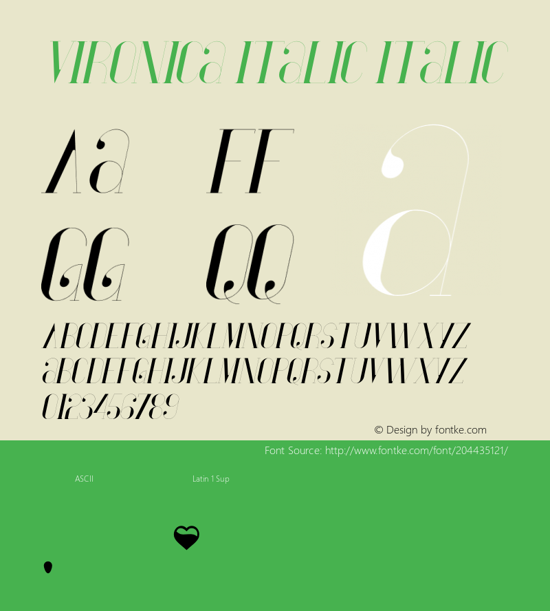 Vironica Italic Version 1.000图片样张