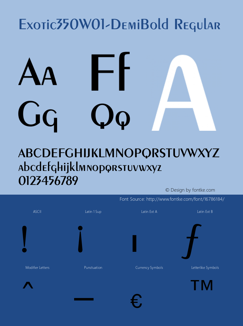 Exotic350W01-DemiBold Regular Version 1.00图片样张