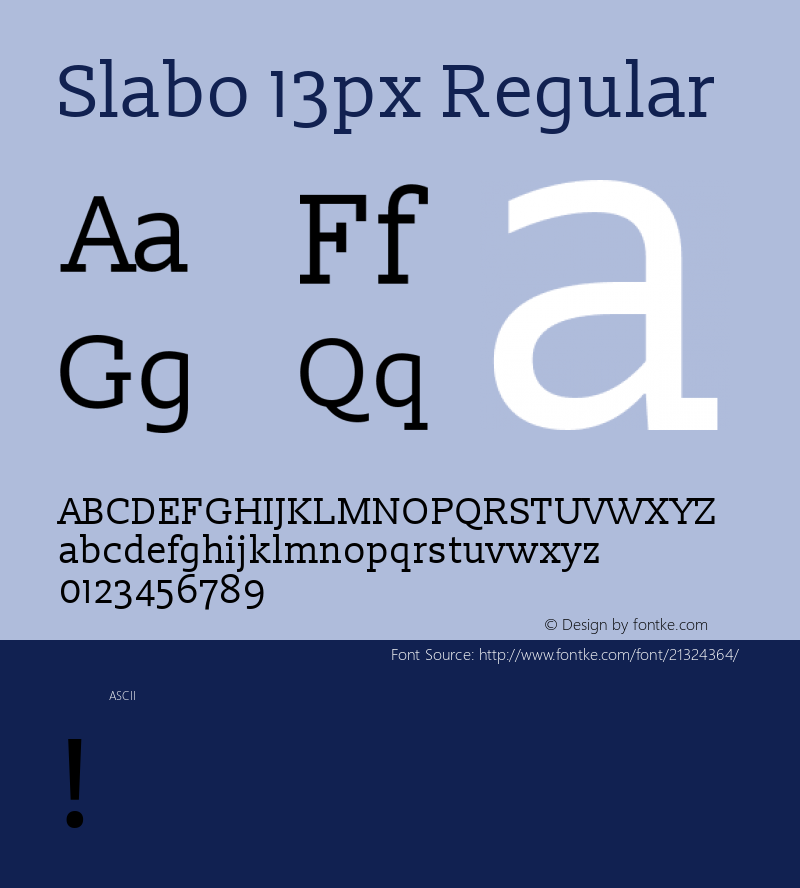 Slabo 13px Regular 图片样张