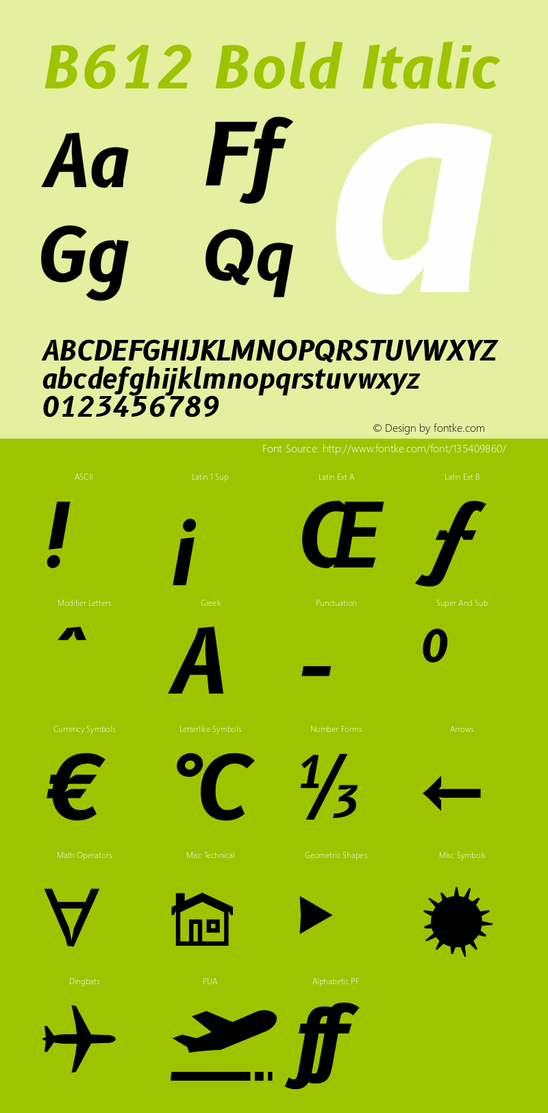 B612 Bold Italic Version 1.008图片样张