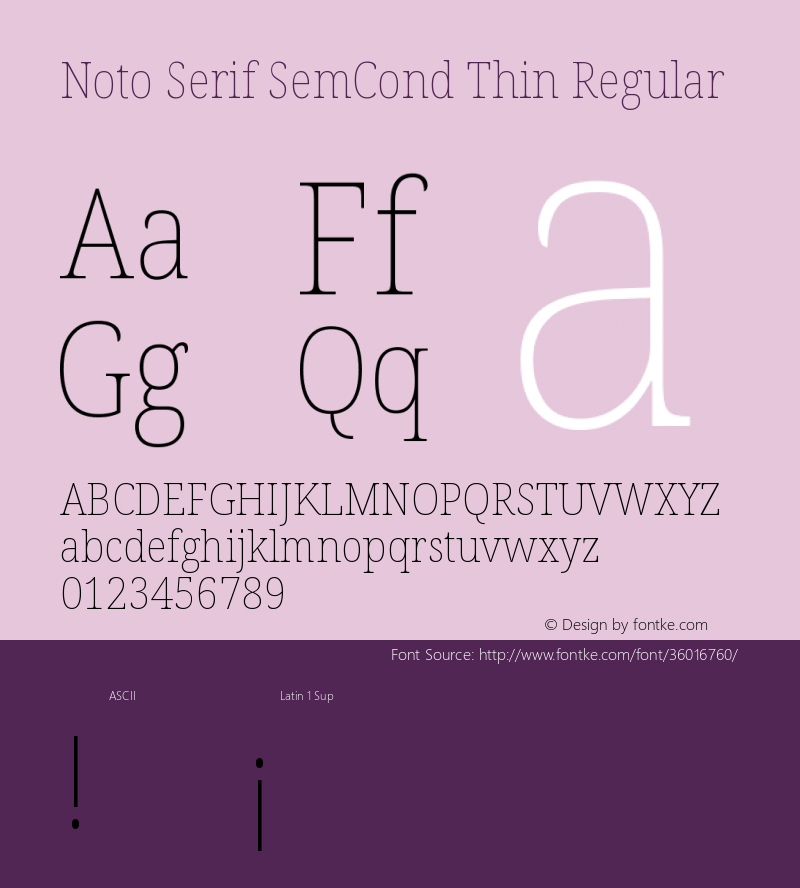 Noto Serif SemiCondensed Thin Version 2.000;GOOG;noto-source:20170915:90ef993387c0图片样张